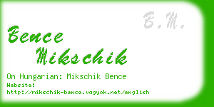 bence mikschik business card